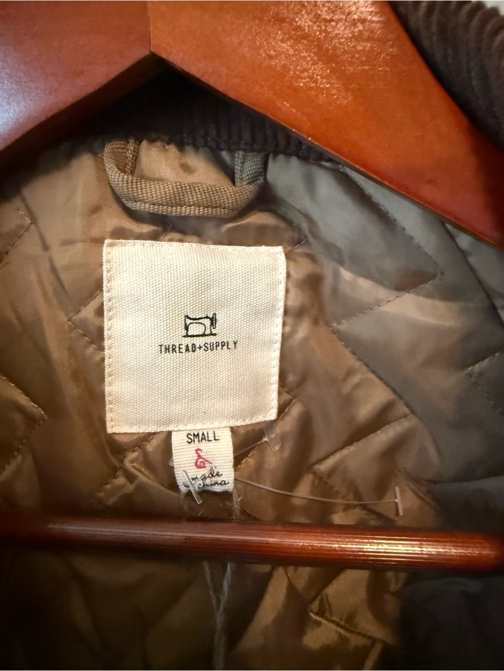 Thread & Supply Tan Field Jacket with Brown Corduroy Collar - Picture 3 of 4